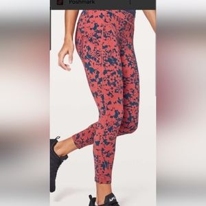 Lululemon Coral and Navy super soft leggings